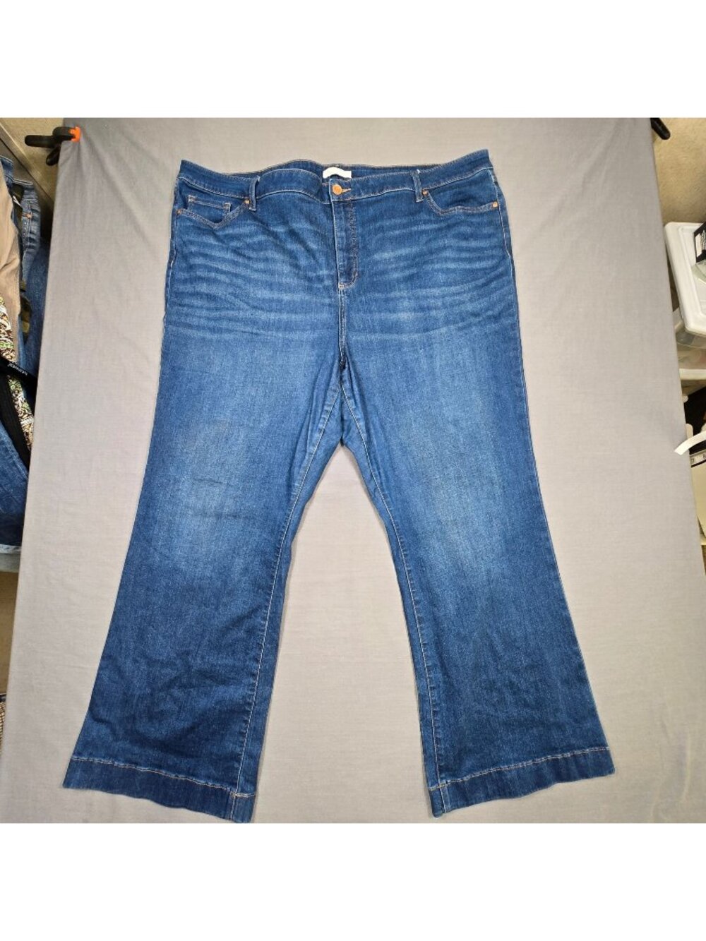 Lauren Conrad 26W Womens Super High Rise Flare Jeans Blue Denim Stretch